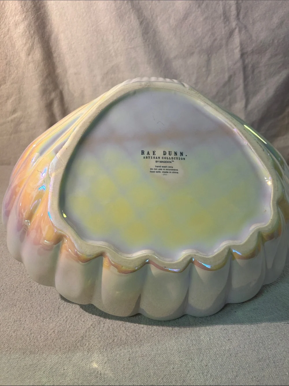 Rae Dunn Cream Shell Platter with Dip Bowl - 